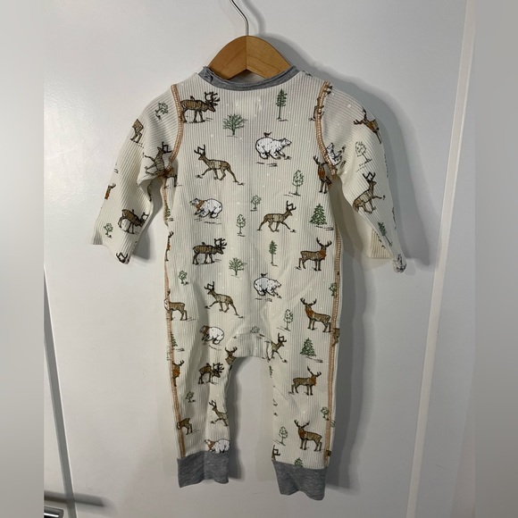 NWOT Mudpie One Piece Wilderness Print Waffle Knit Romper 6-9M - Picture 2 of 3